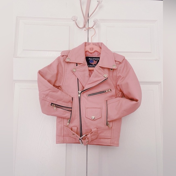AUTHENTIC LEATHERBlush Pink Little Girls Jacket.